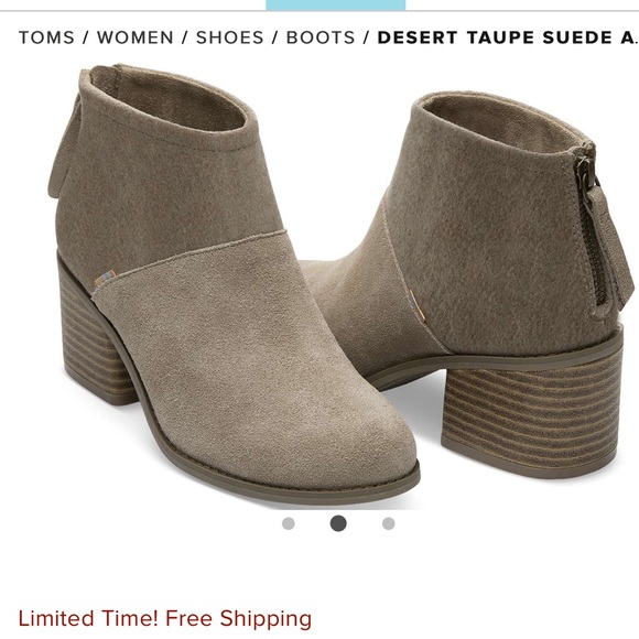 toms desert taupe suede bootie